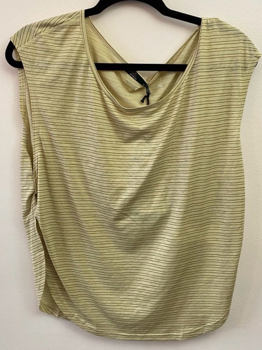 Prana Light Green Striped Cap Sleeve Top